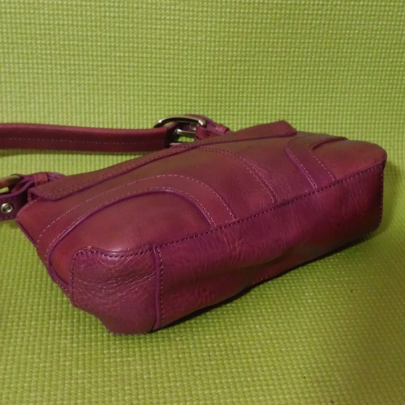 Wilsons Leather Maroon Shoulder Bag with Silver Accents - Picture 3 of 6